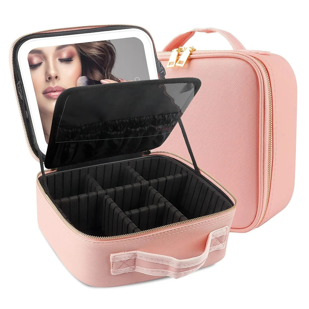 Makeup Bag with LED Mirror