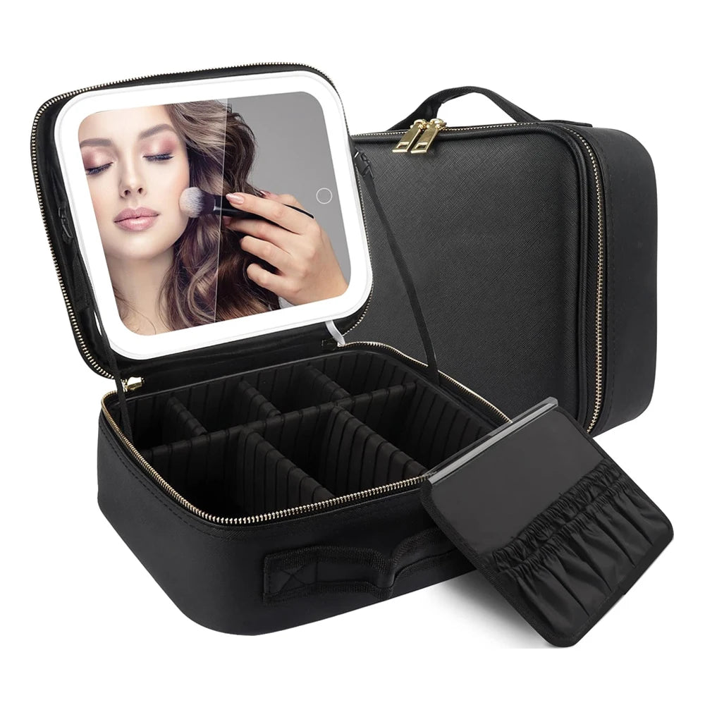 Makeup Bag with LED Mirror
