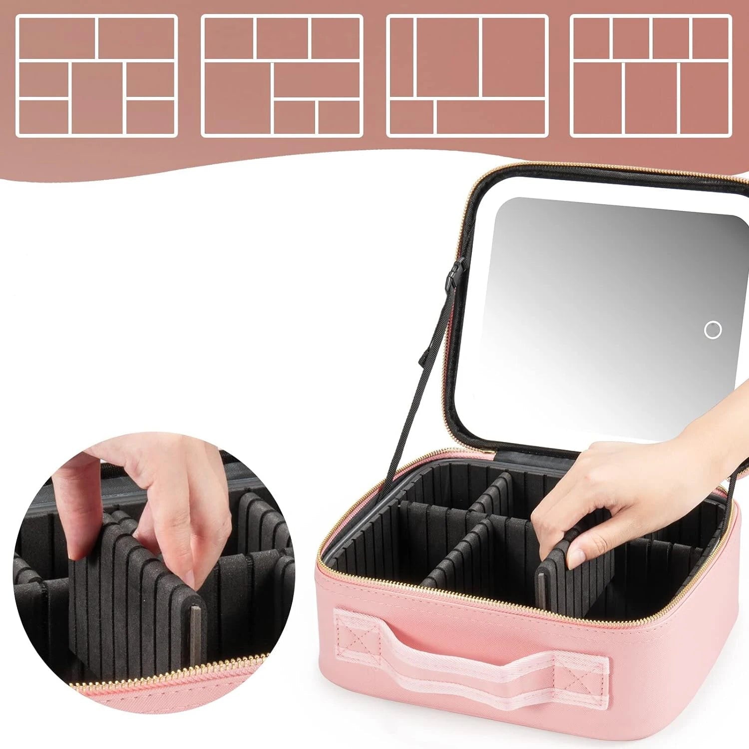 Makeup Bag with LED Mirror