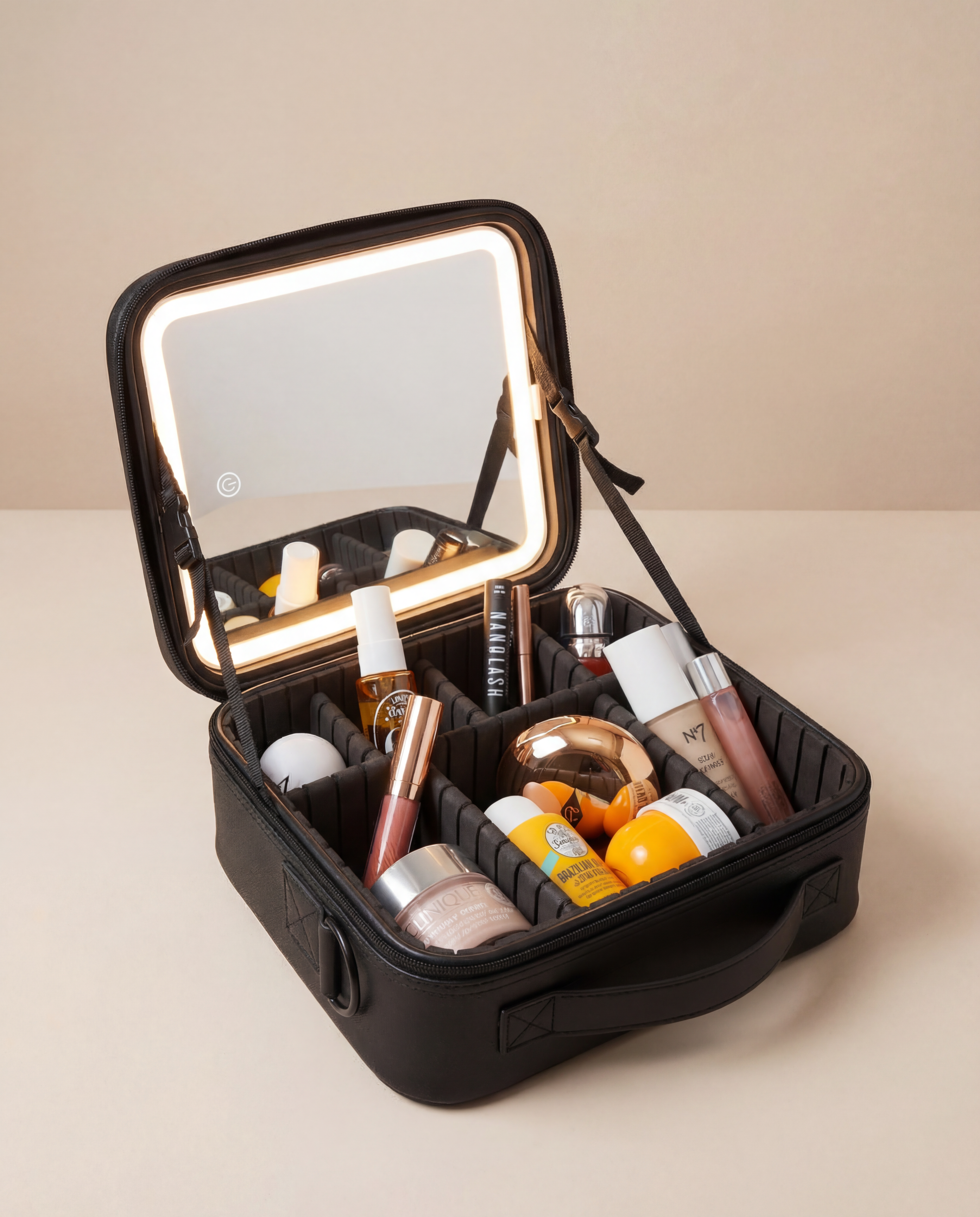 Lux Edition-All Black LED Makeup Case